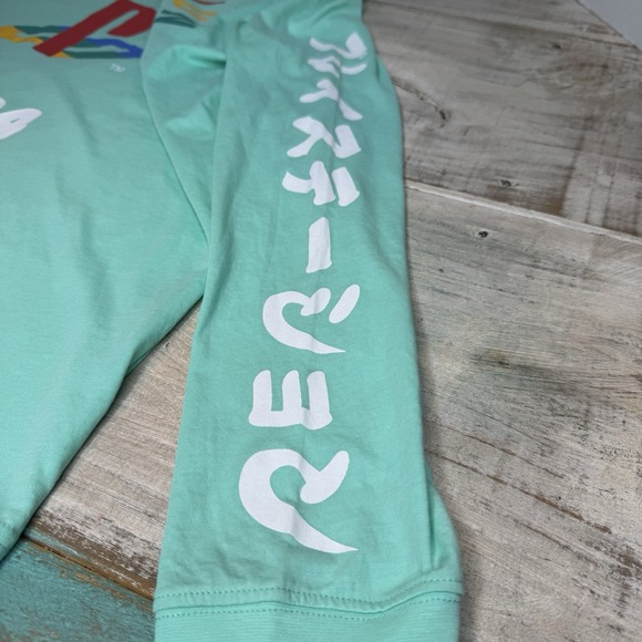 PlayStation Long Sleeve T-Shirt Mint Green 1994 Tokyo Japan Gaming Tee - Picture 3 of 7
